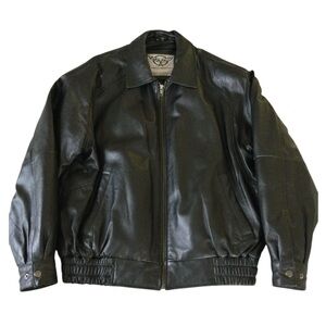 Corvette Vintage Men’s Genuine Leather Bomber Jacket Size Large!